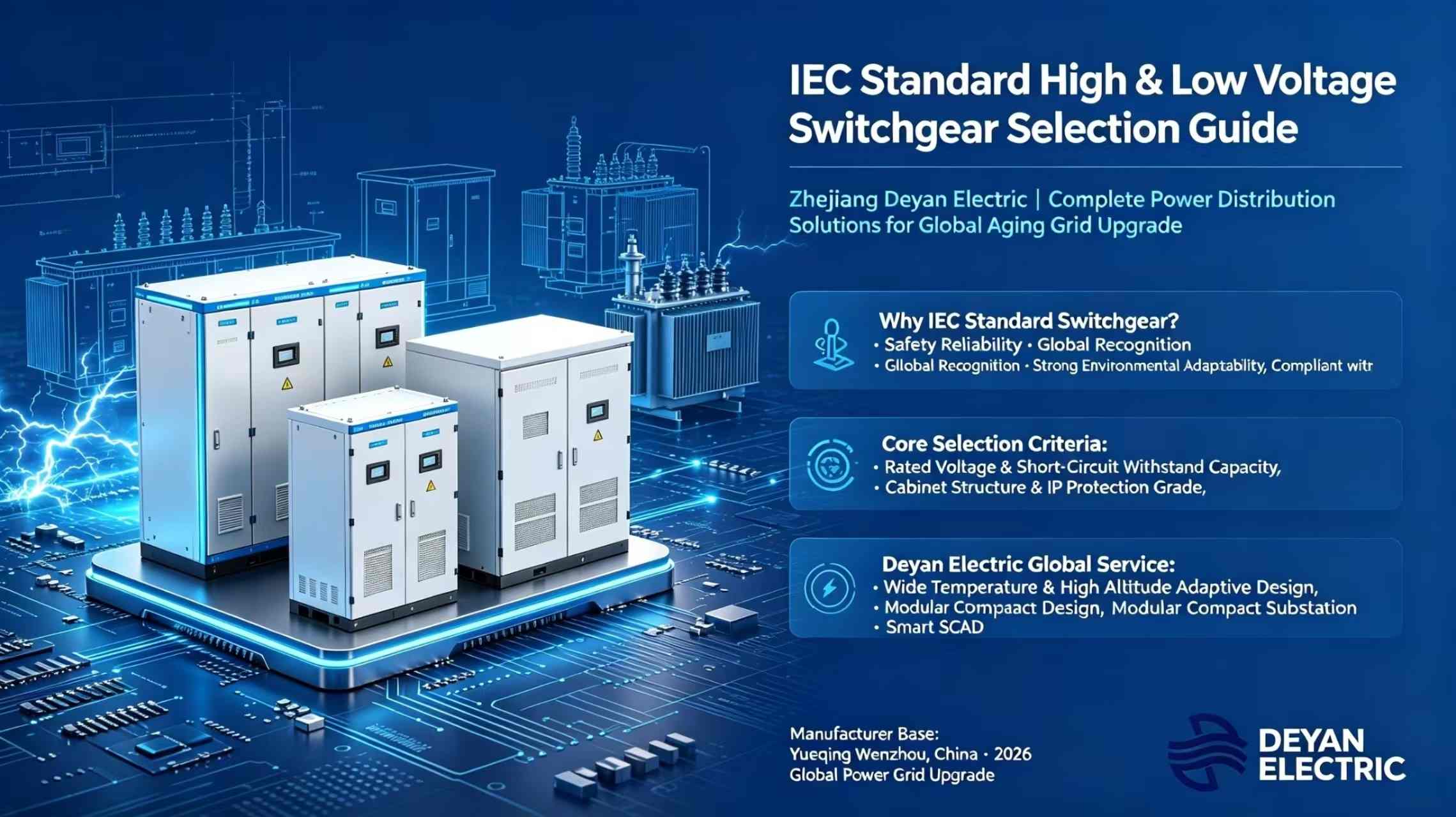 IEC मानक उच्च र कम भोल्टेज स्विचगियर चयन गाइड: Zhejiang Deyan इलेक्ट्रिक - एजिंग ग्रिड अपग्रेड विश्वव्यापी लागि पूर्ण पावर वितरण समाधान